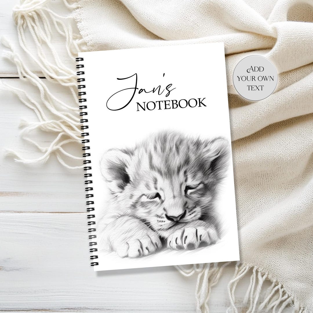 Personalised Lion Notebook | Lion Cub Notepad | Custom Journal | Gift ...