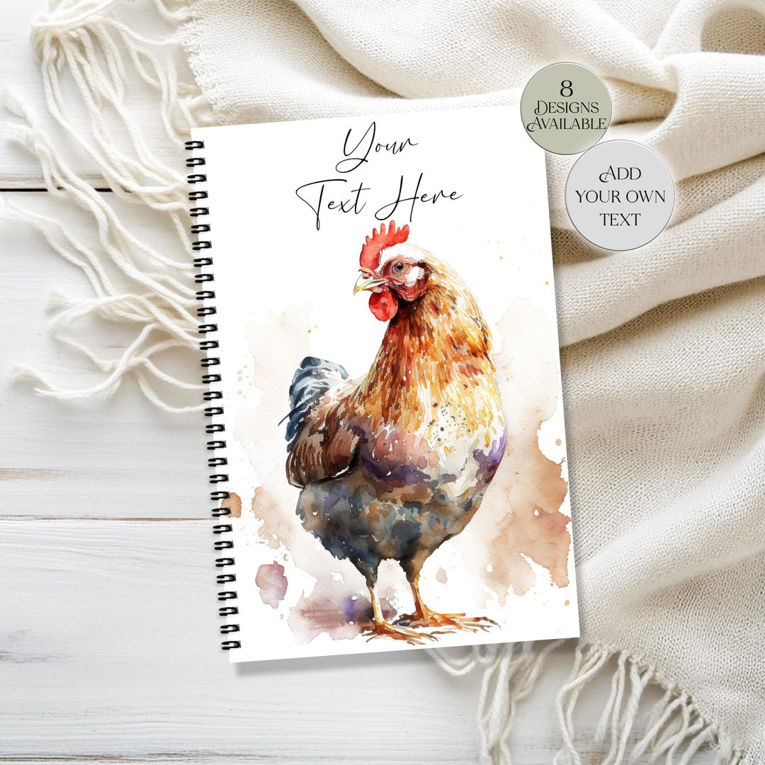 Personalised Chicken Notebook – Custom A5/A4 Hen Notepad - Chicken ...