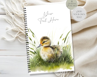 Personalised Duckling Notebook – A4/A5 Watercolour Duck Notepad – Gift for Duck Lovers, Teacher’s Gift, Cute Duckling Stationery