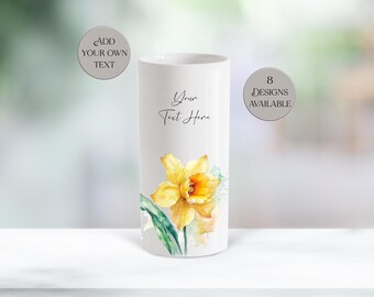 Personalised Daffodil Vase | Ceramic Flower Pot | Floral Home Decor