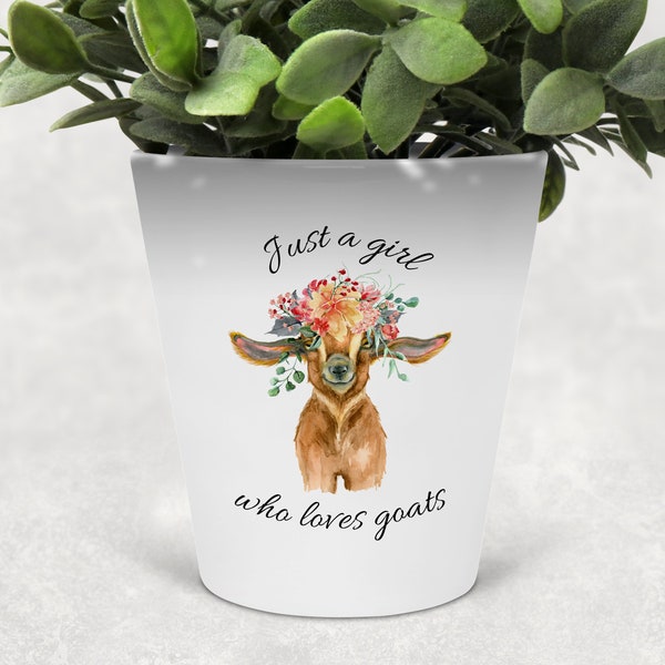 Sketched Ceramic Goat Plant Pot - Pen Pot - Makeup Brushes Holder - Ideal Gift for any Goat Lover.