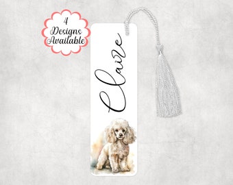 Metal Poodle Tassel Bookmark, X large Custom made Bookmark, Booklover Gift, Travel gift.