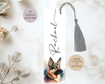 Metal German Shepherd Tassel Bookmark - Large Custom made - Booklover Gift - Travel