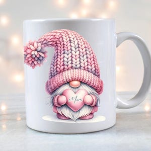 Personalized Pink Gonk Mug & Coaster Set, Perfect Birthday Gift for Friends or Wife, Ideal Present for Gonk Lovers, Mother&#39;s Day Gift