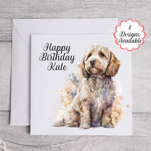 Carte d'anniversaire personnalisée de cockapoo - texte modifiable, carte de voeux de chien mignon, cadeau parfait pour les amateurs de cockapoo