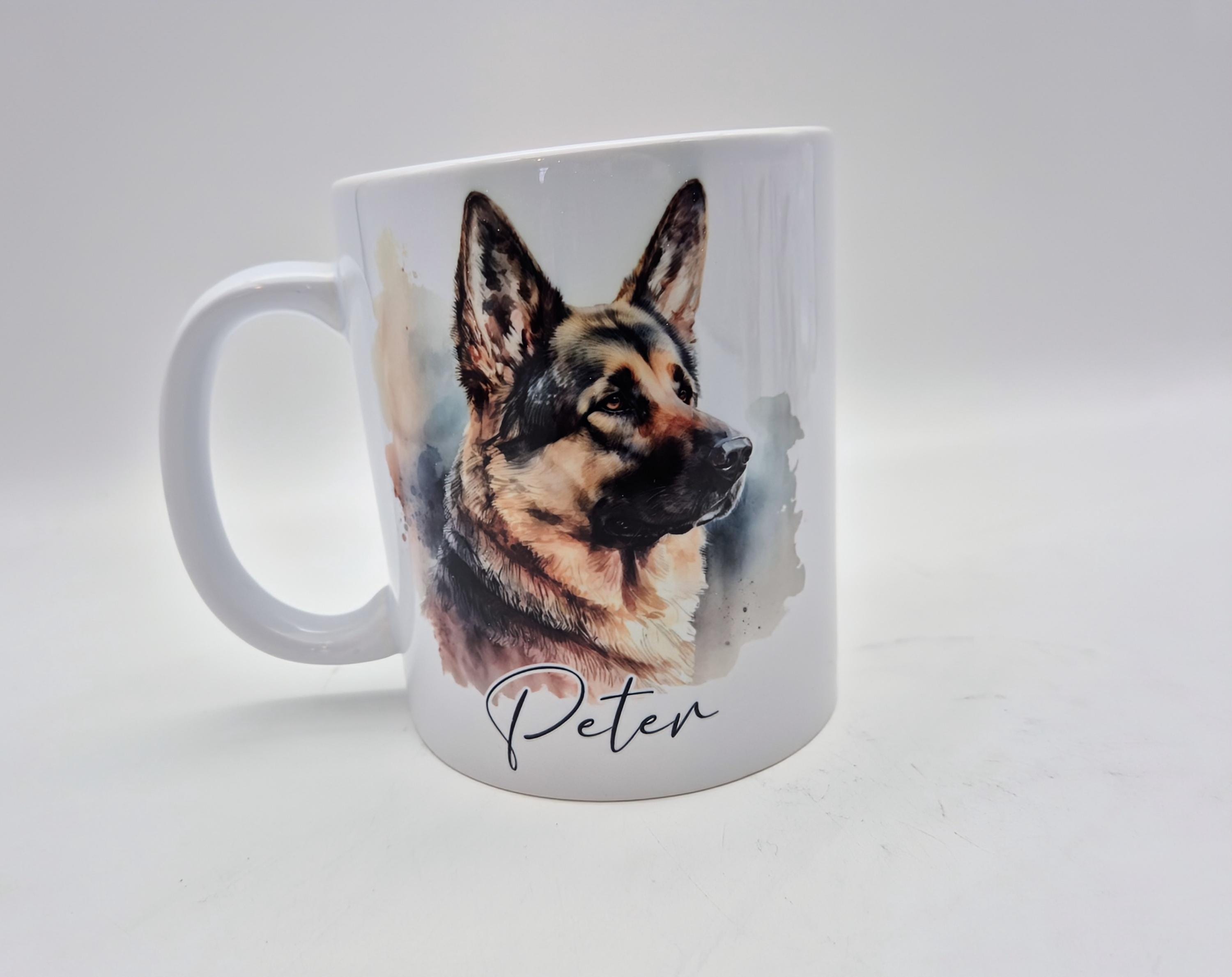 Buy Personalised German Shepherd Mug and Coaster Set – Dog Coffee