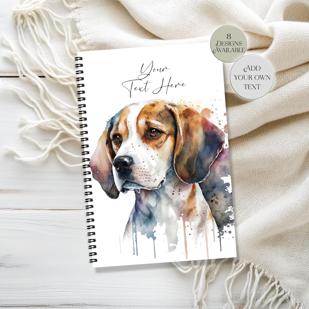 Beagle Notebook Personalised Beagle Notebook | Gift for Beagle Lover | Watercolour Dog ...