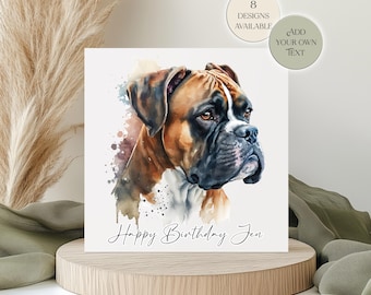 Boxer Birthday Card – Personalised Dog Greetings -  Dog Mum - Dad Gift