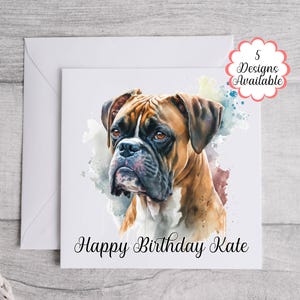 d'anniversaire Boxer – Carte de voeux personnalisée pour chien | Cadeau pour amateur de boxe | |  Cadeau chien maman papa