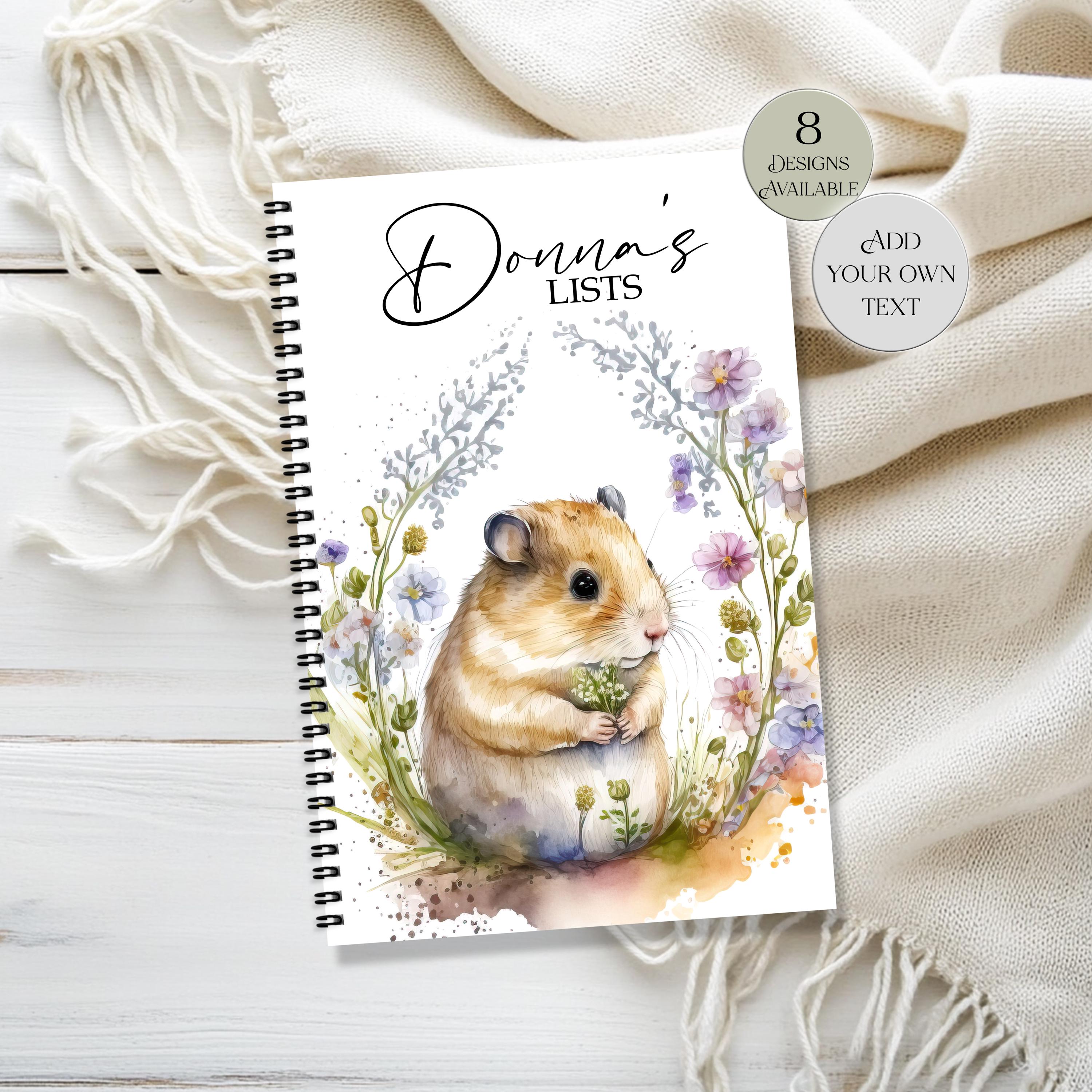 Personalised Hamster Notebook - Watercolour Animal Notepad - Diary