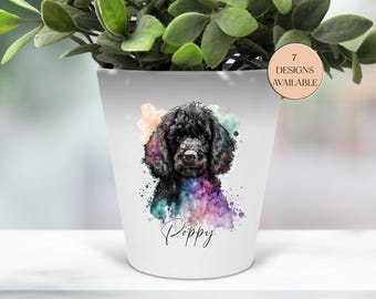 Black poodle Plant Pot, Dog Pen Pot / Makeup Brushes Holder - The Perfect Gift for Poodle Lovers / Dog Memorial Keepsake