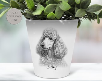 Personalised Poodle Plant Pot | Dog Pen Organizer | Makeup Brush Holder |  Poodle Memorial Keepsake | Pet Plant Pot