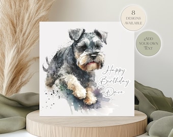 Personalised Schnauzer Birthday Card | Custom Dog Greeting Card | Dog Lover Gift