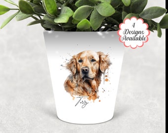 Golden Retriever Printed Plant Pot, Dog Pen Pot / Makeup Brushes Holder - The Perfect Gift for Golden Retirver Lovers and Dog Enthusiasts