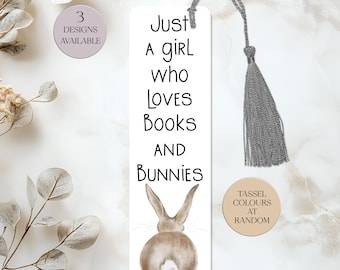 Metal Bunny Rabbit Bookmark: Large Tassel, Book Lover Gift