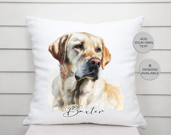 Personalisiertes Kissen für gelbe Labradore | Individuelles Kissen für Hundeliebhaber | Geschenk für Labradore | Gedenkkissen für Hunde | Wohnaccessoires