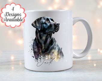 Tazza Labrador nera personalizzata - Regalo per gli amanti dei cani - Tazza di caffè Labrador - Regalo per lei - Regalo Labrador