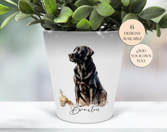 Custom Cute Black Labrador Printed Pot - Multi-Use Plant Pot, Desk Organiser, Makeup Brush Holder - Dog Gift, Memorial Gift.