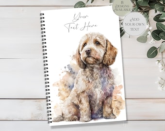 Personalised Cockapoo Notebook/Notepad – Watercolour Dog Lover’s Gift for Her – Perfect Gift for Friend or Student