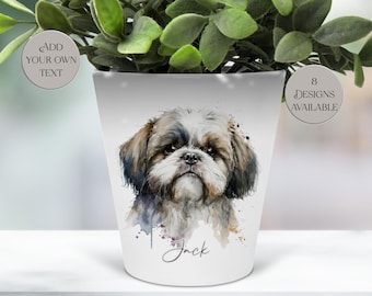 パーソナライズされたシーズーの植木鉢：犬のメモリアルギフト、メイク