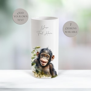 Personalised Monkey Vase - Ceramic Custom Flower Pot - Lover Gift - Animal Home Decor