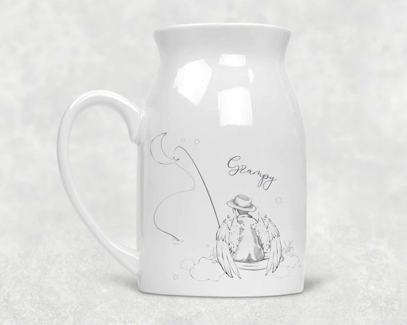 Custom Memorial Milk Jug Flower Vase - Handcrafted Personalized Tribute To  That Special Someone Who Loved to Fish