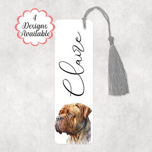 Metal Dogue de Bordeaux Tassel Bookmark | Extra Large Custom Bookmark | Gift for Dog Lovers | Bookworm & Travel Keepsake