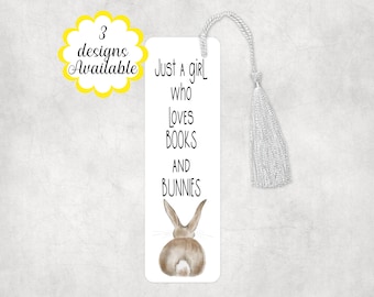 Metal Bunny Rabbit Tassel Bookmark - Large Custom-Made Bookmark - Book Lover's Gift - Travel Companion.