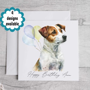 Jack Russell greetings Card,  EDITABLE TEXT. Dog birthday card, Jack Russell birthday, Jack Russell gift. Personalised card.