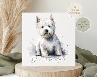 Personalised West Highland Birthday Card – Editable Text, Dog Greetings Westie.
