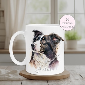 ボーダーコリーのマグカップとコースターセット - 犬好きのためのカスタムコーヒーカップ