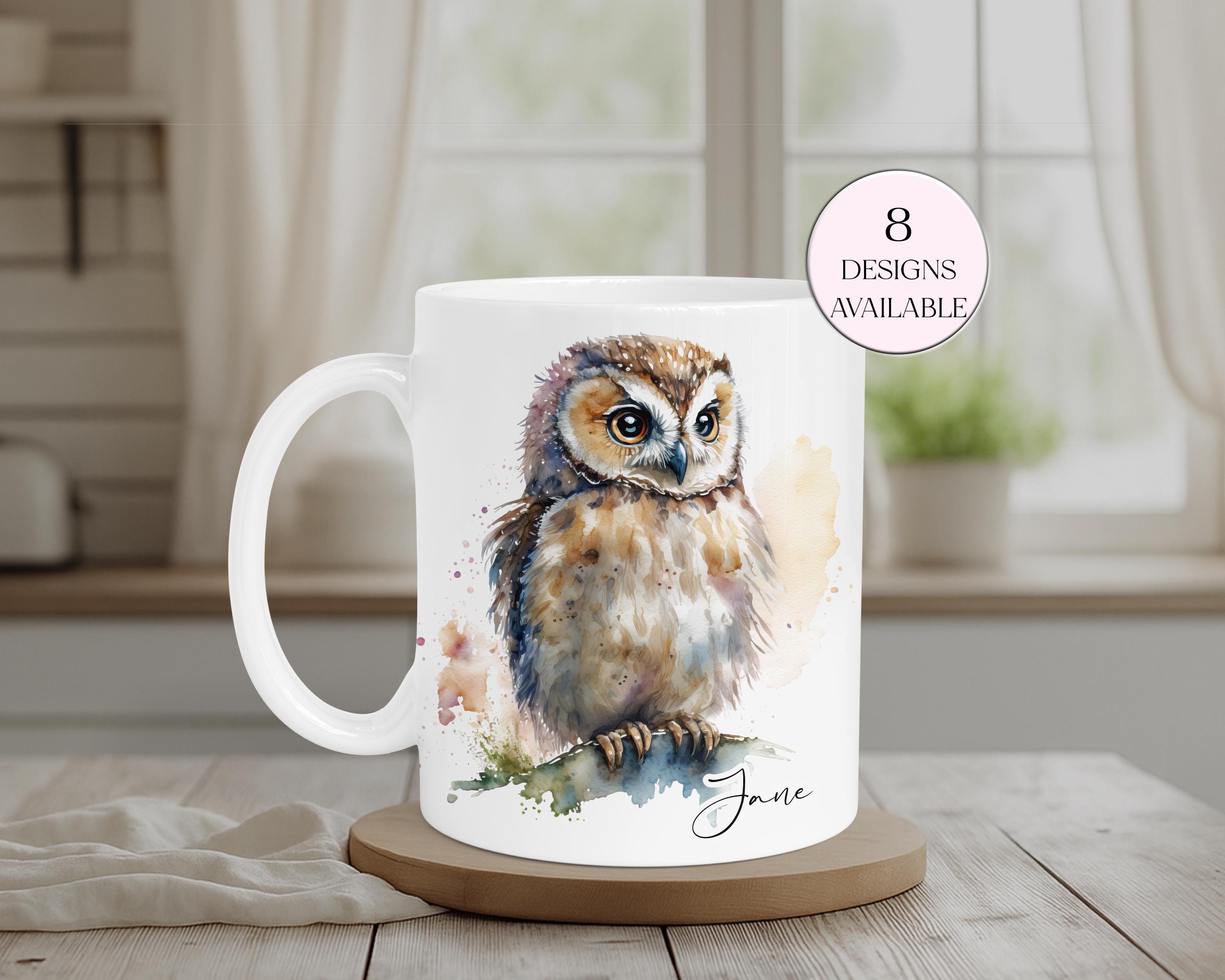Personalised Owl Mug and Coaster Set – Custom Gift for Her – Owl Lover – Mother&rs