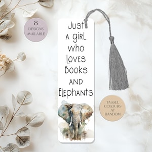 Metal Elephant Bookmark - Large Custom-Made Tassel Bookmark - Book Lover&#39;s Gift - Travel Companion.