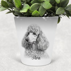 Personalised Poodle Plant Pot, Dog Pen Pot / Makeup Brushes Holder - The Perfect Gift for Poodle Lovers / Dog Memorial Keepsake
