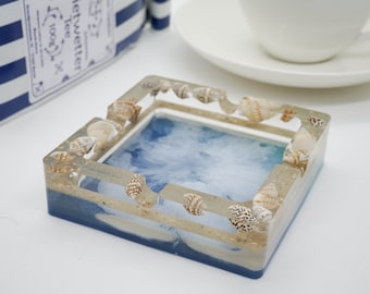 Ashtray maritime with shells and sand