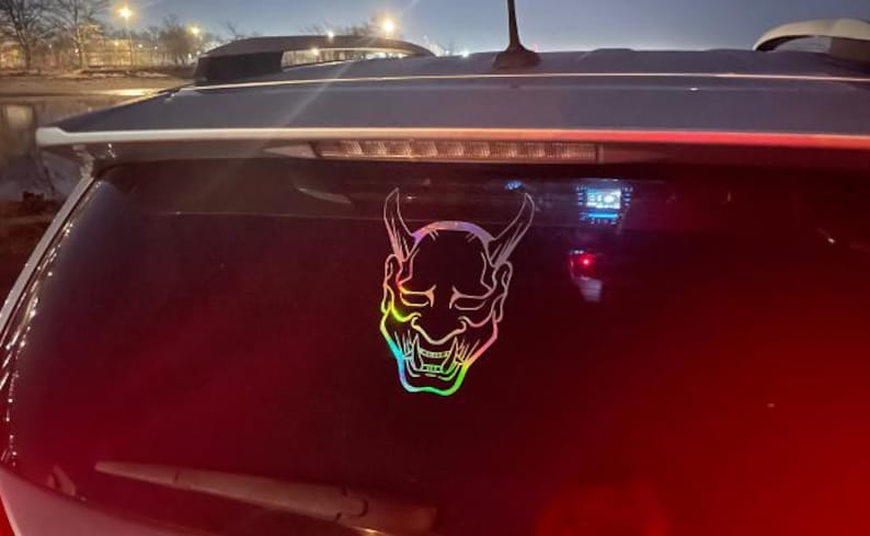 REFLECTIVE Fuck Off Kanji ファックオフ / Brillo holográfico / Oil Slick Car Truck Laptop Vinilo Calcomanía imagen 7