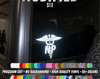 NP Nurse Practitioner Car Laptop Decal | Custom Vinyl Sticker | Reflective & Holographic Options