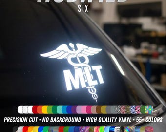 Custom MLT Decal | Medical Laboratory Technician Sticker | 55+ Colors | Gift for Lab Tech