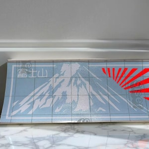Calcomanía de vinilo reflectante para coche JDM japonesa del Monte Fuji con sol naciente (más de 55 colores)