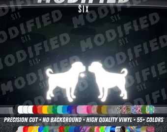 2 Rottweiler Dogs Decal Reflective Heart / Oil Slick/ Holographic Glitter Window Car Sticker