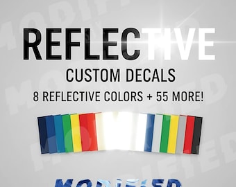 Custom Reflective Vinyl Decal | Personalized Text & Lettering | 55+ Colors | Car Truck Bike Helmet Sticker | Weatherproof Outdoor | Gift