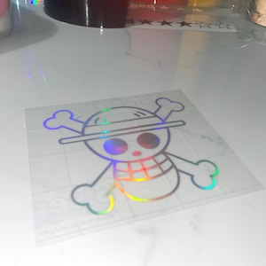 Luffy REFLECTIVE / Holographic Glitter / Oilslick  Straw Hat Pirate Vinyl Decal Sticker