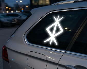 Protection Bindrune Viking Norse Symbol | Reflective Oil Slick Opal Holographic Glitter Patterned 55+ Colors| Car Truck