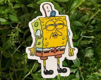 SpongeRobert Confused Meme Vinyl Sticker (100% Waterproof)