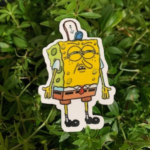 Sticker en vinyle SpongeRobert Confused Meme (100 % étanche)