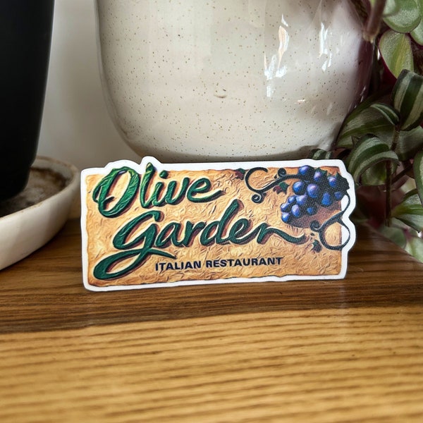 Olive Garden Restaurant Mid 2000’s Classic Logo Vinyl Sticker (100 % Waterproof)