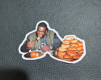Pegatina de vinilo de Gucci Mane comiendo hamburguesas con queso (100 % impermeable) (Guwop)