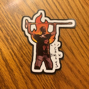 Adhesivo de vinilo con la imagen del concierto de Travis Scott (Cactus Jack) (100 % resistente al agua)
