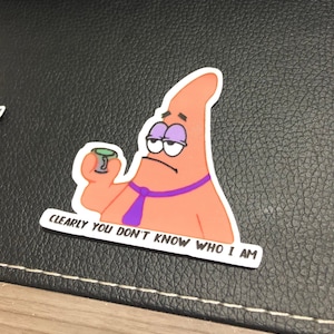 Fancy Patrick Celestial Body Meme Vinyl Aufkleber (100% wasserfest)