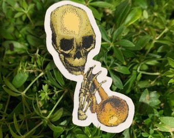 Naklejka winylowa Skull Trumpet/ Doot Doot Meme (100% wodoodporna)